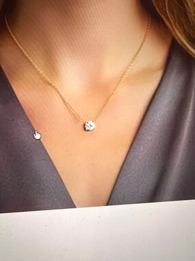 Delicate .5 ct lab grown diamond on Gold Necklace - Brand new